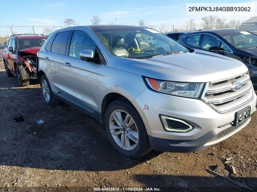 2016 Ford Edge Sel VIN: 2FMPK3J84GBB93062 Lot: 40823510