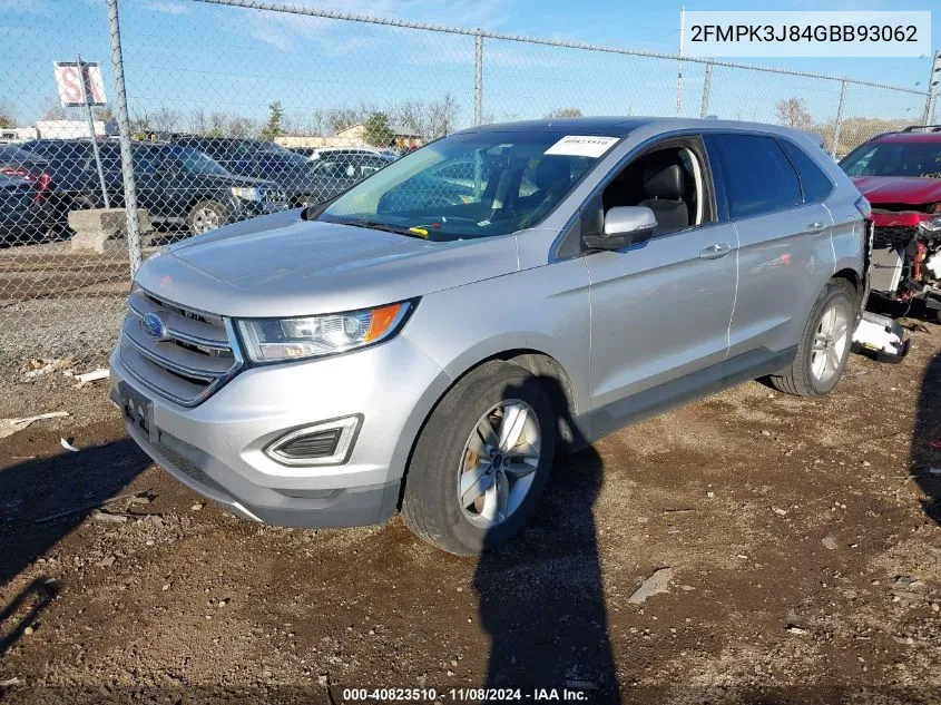 2016 Ford Edge Sel VIN: 2FMPK3J84GBB93062 Lot: 40823510