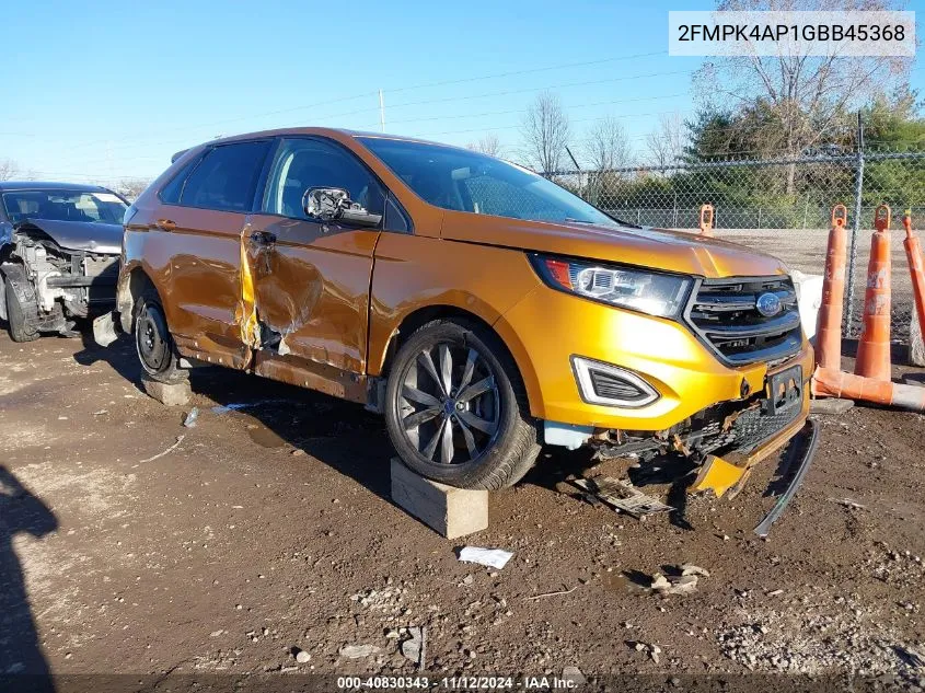 2016 Ford Edge Sport VIN: 2FMPK4AP1GBB45368 Lot: 40830343