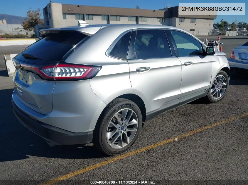 2FMPK3K88GBC31472 2016 Ford Edge Titanium