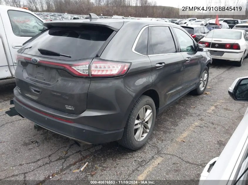 2016 Ford Edge Sel VIN: 2FMPK4J91GBB45419 Lot: 40876553