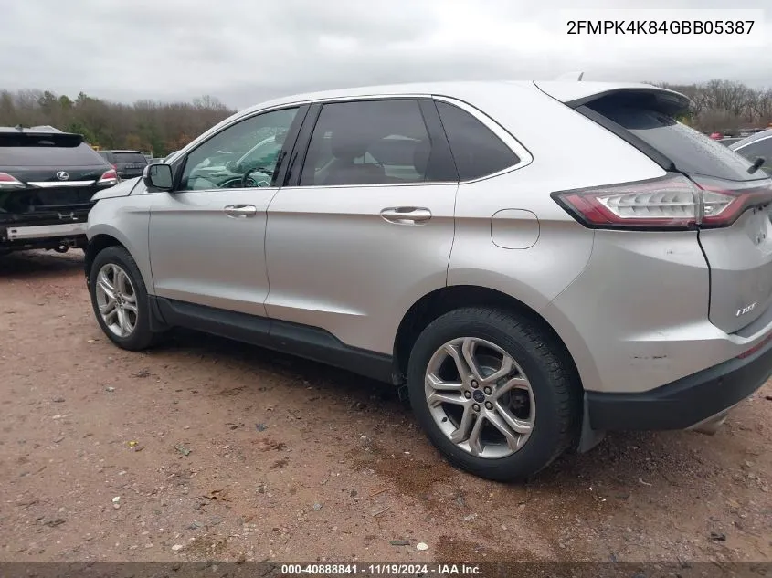 2016 Ford Edge Titanium VIN: 2FMPK4K84GBB05387 Lot: 40888841