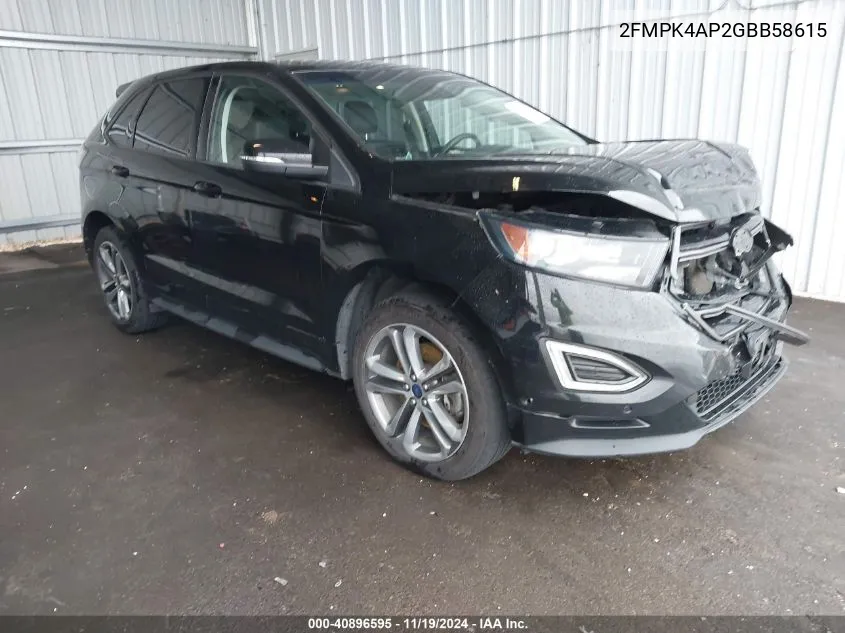 2016 Ford Edge Sport VIN: 2FMPK4AP2GBB58615 Lot: 40896595