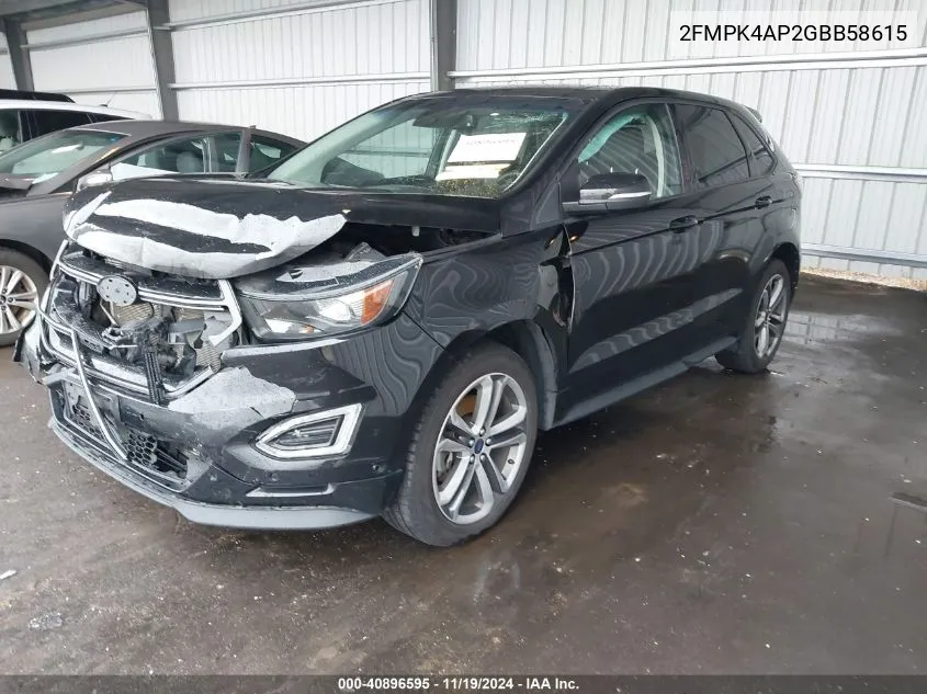 2016 Ford Edge Sport VIN: 2FMPK4AP2GBB58615 Lot: 40896595