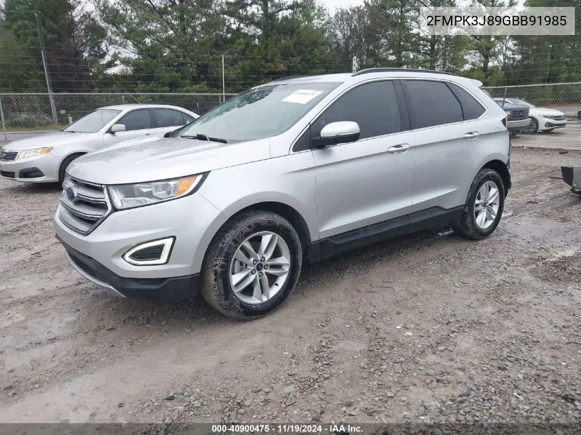 2016 Ford Edge Sel VIN: 2FMPK3J89GBB91985 Lot: 40900475