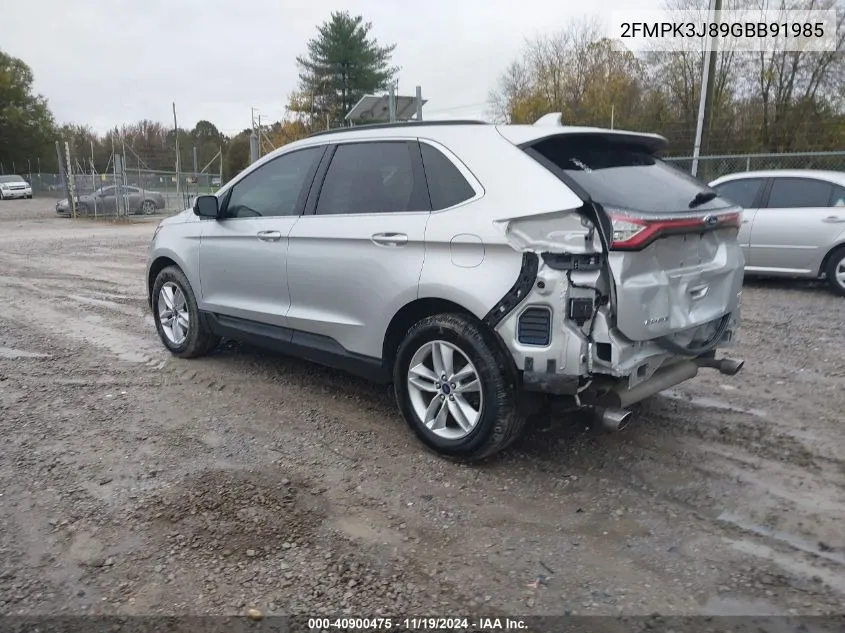 2016 Ford Edge Sel VIN: 2FMPK3J89GBB91985 Lot: 40900475