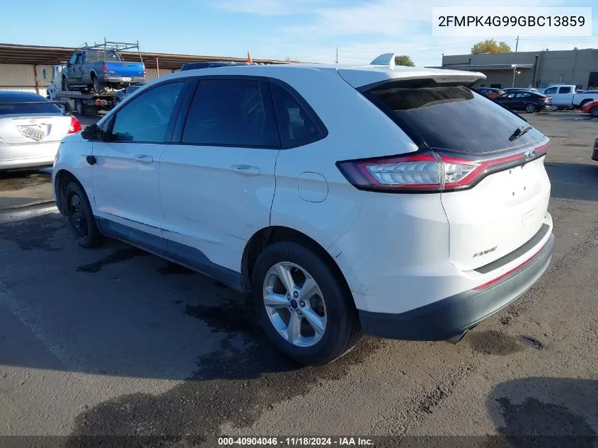 2016 Ford Edge Se VIN: 2FMPK4G99GBC13859 Lot: 40904046