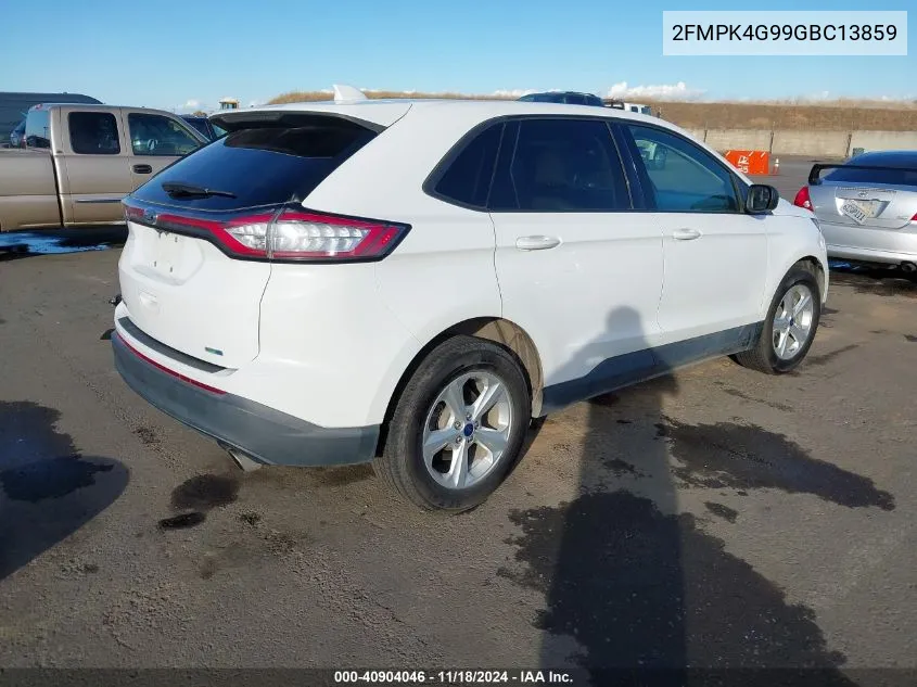 2016 Ford Edge Se VIN: 2FMPK4G99GBC13859 Lot: 40904046