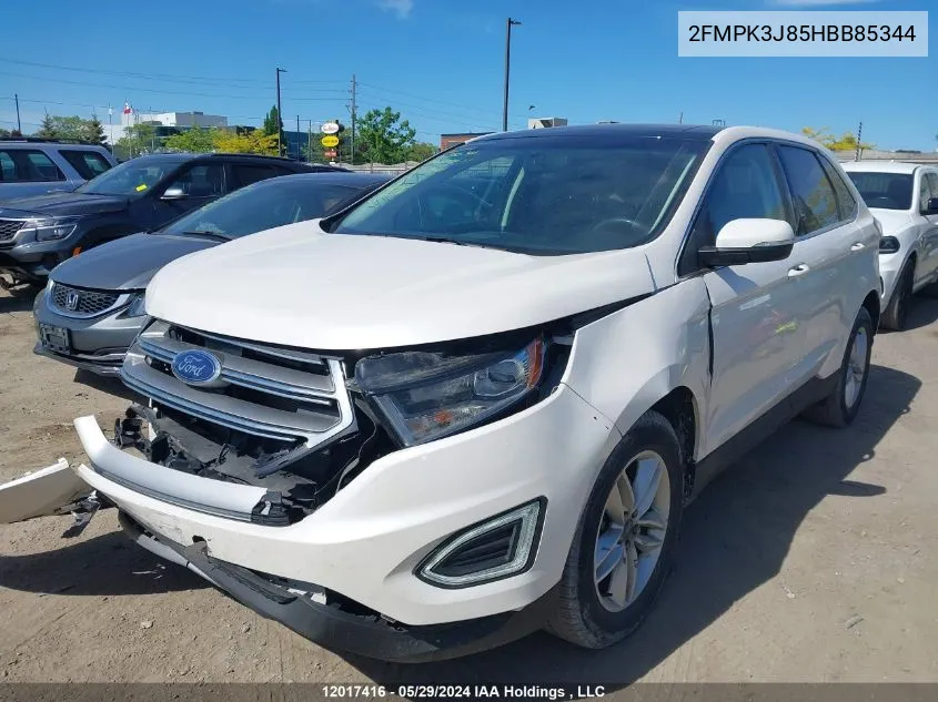 2017 Ford Edge Sel VIN: 2FMPK3J85HBB85344 Lot: 12017416