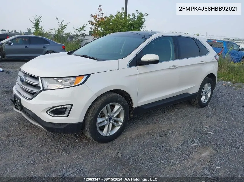 2017 Ford Edge Sel VIN: 2FMPK4J88HBB92021 Lot: 12063347