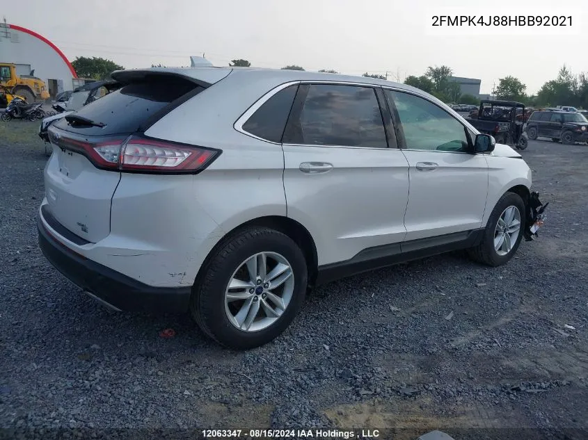 2017 Ford Edge Sel VIN: 2FMPK4J88HBB92021 Lot: 12063347