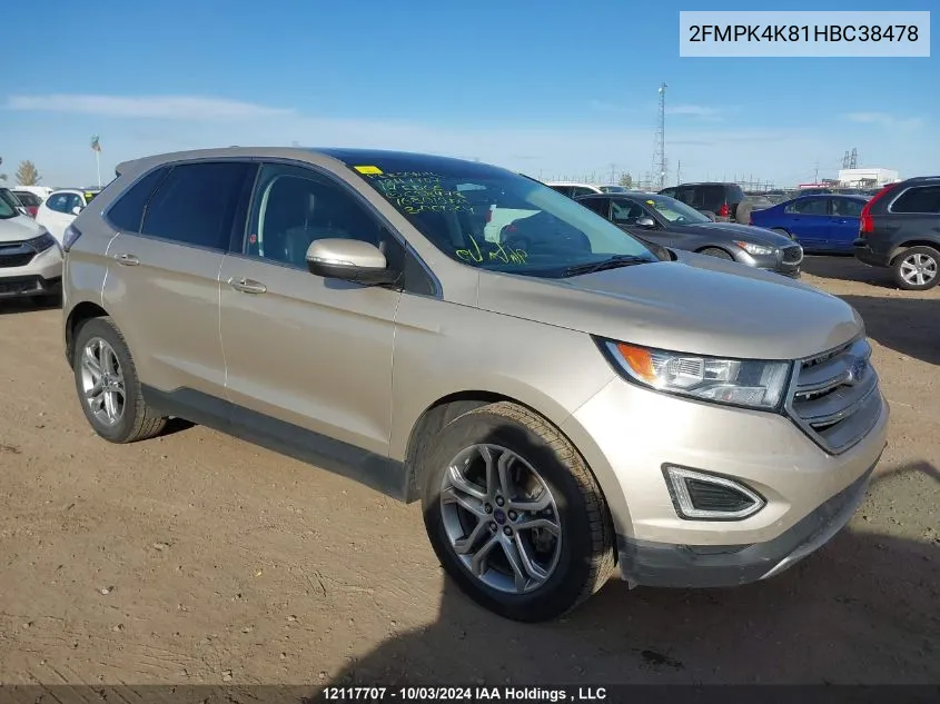 2017 Ford Edge Titanium VIN: 2FMPK4K81HBC38478 Lot: 12117707