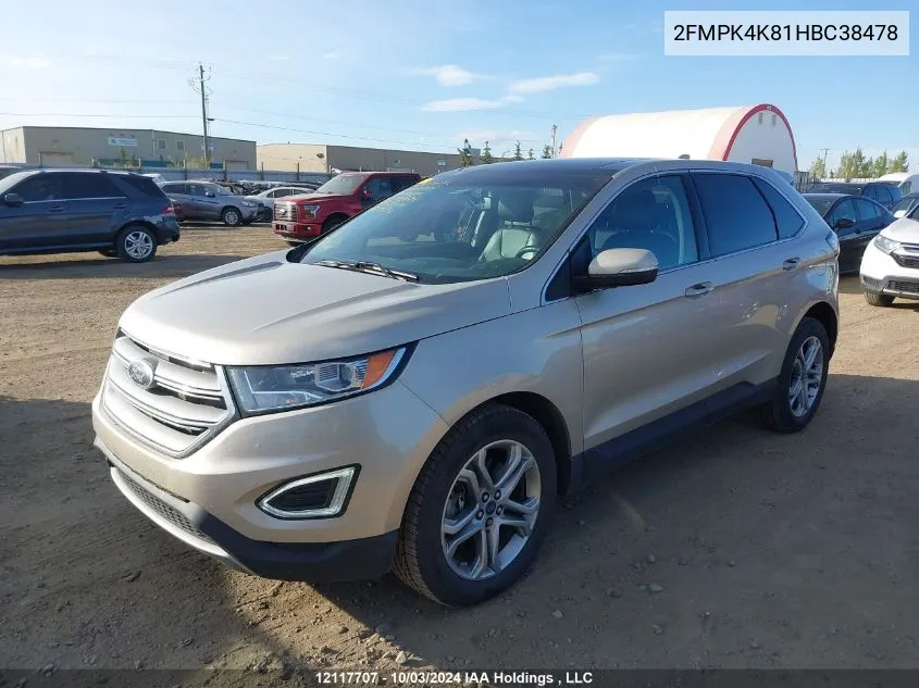 2017 Ford Edge Titanium VIN: 2FMPK4K81HBC38478 Lot: 12117707