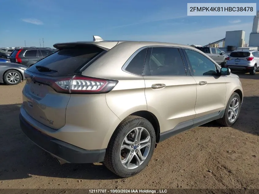 2017 Ford Edge Titanium VIN: 2FMPK4K81HBC38478 Lot: 12117707