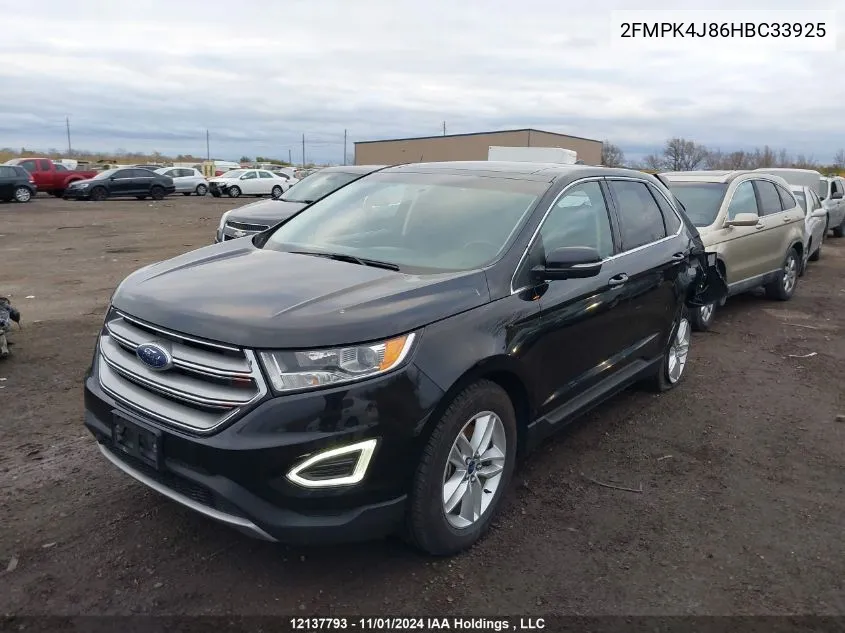 2017 Ford Edge Sel VIN: 2FMPK4J86HBC33925 Lot: 12137793