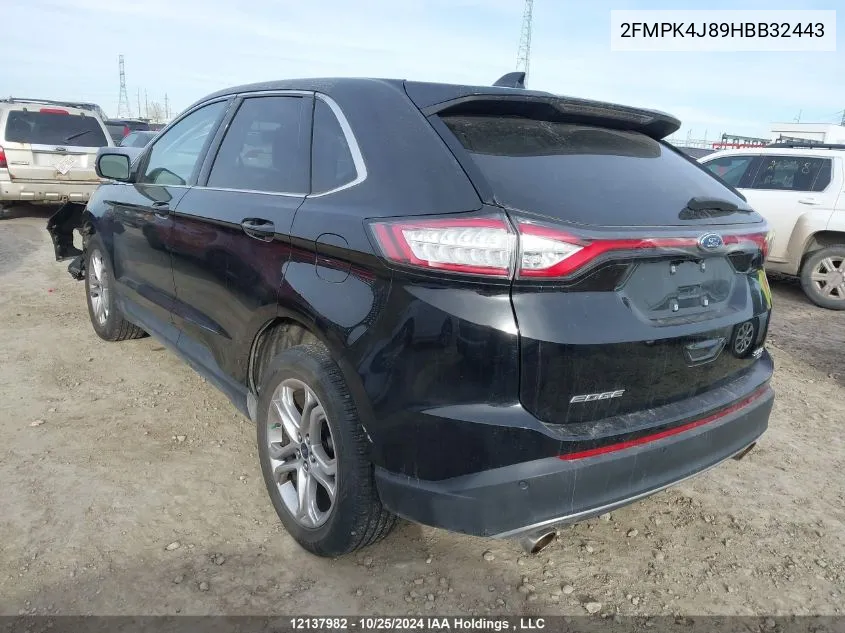 2017 Ford Edge Sel VIN: 2FMPK4J89HBB32443 Lot: 12137982