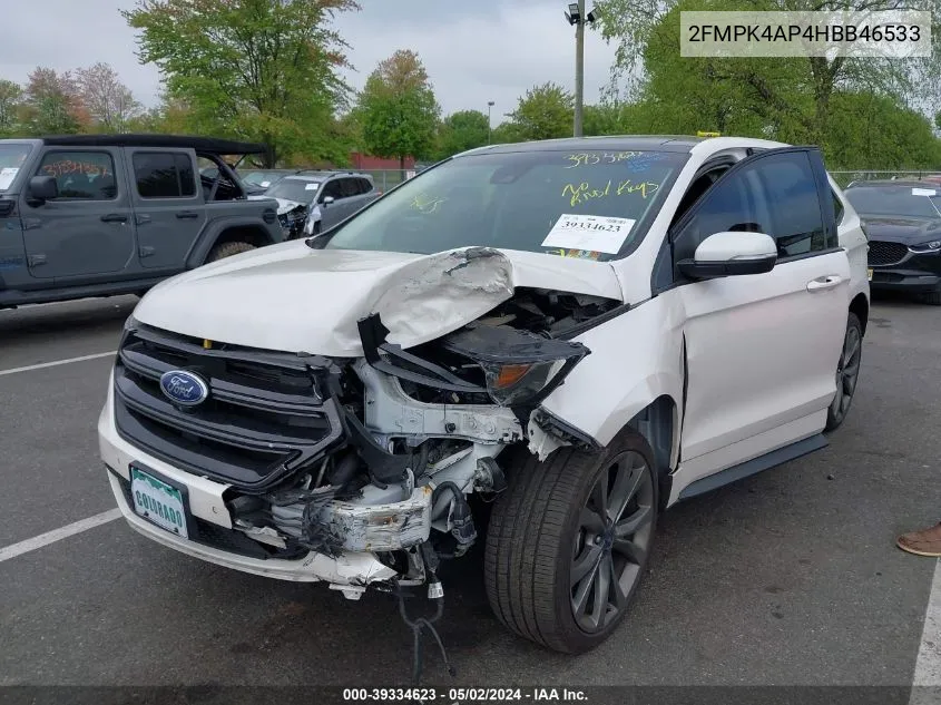 2017 Ford Edge Sport VIN: 2FMPK4AP4HBB46533 Lot: 39334623