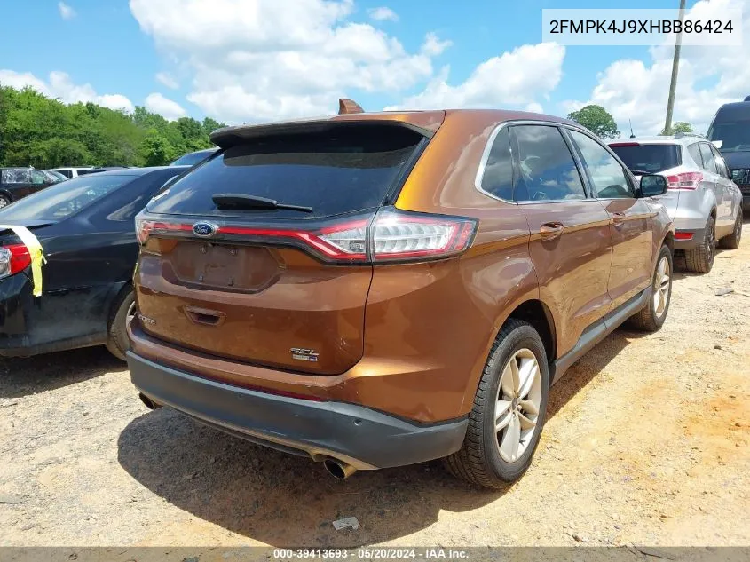 2017 Ford Edge Sel VIN: 2FMPK4J9XHBB86424 Lot: 39413693