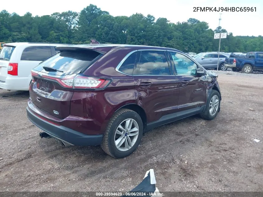 2017 Ford Edge Sel VIN: 2FMPK4J94HBC65961 Lot: 39594623