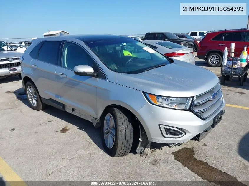 2017 Ford Edge Sel VIN: 2FMPK3J91HBC54393 Lot: 39793422