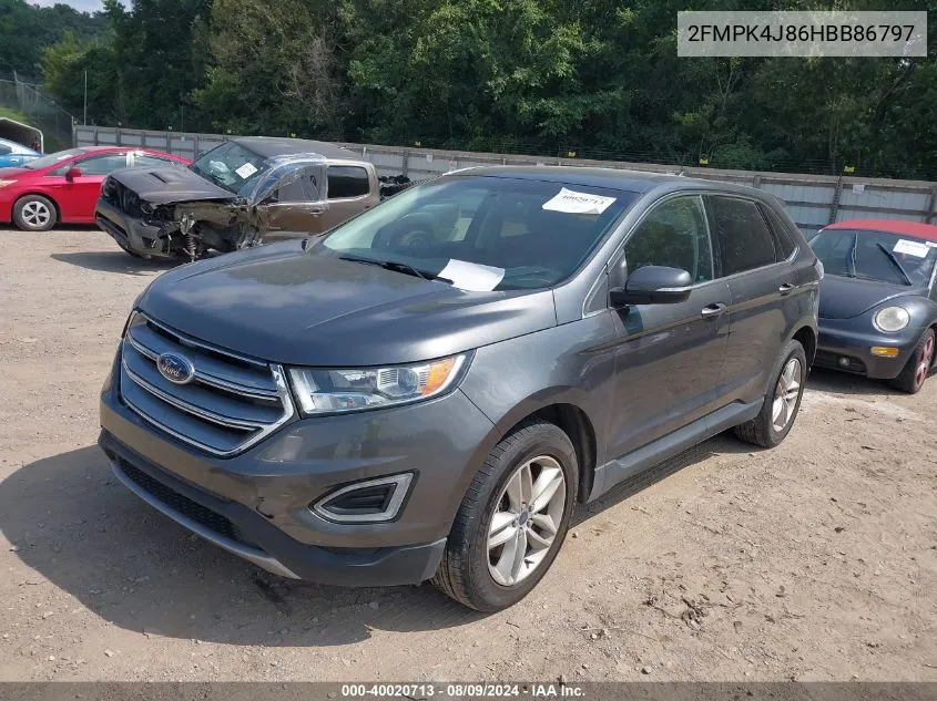 2017 Ford Edge Sel VIN: 2FMPK4J86HBB86797 Lot: 40020713