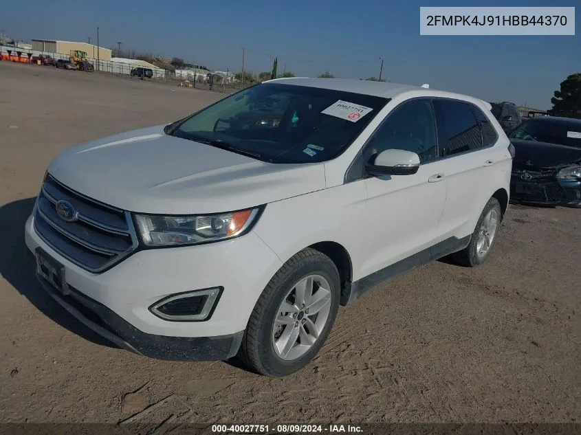 2017 Ford Edge Sel VIN: 2FMPK4J91HBB44370 Lot: 40027751