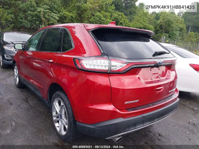 2017 Ford Edge Titanium VIN: 2FMPK4K91HBB41435 Lot: 40093021