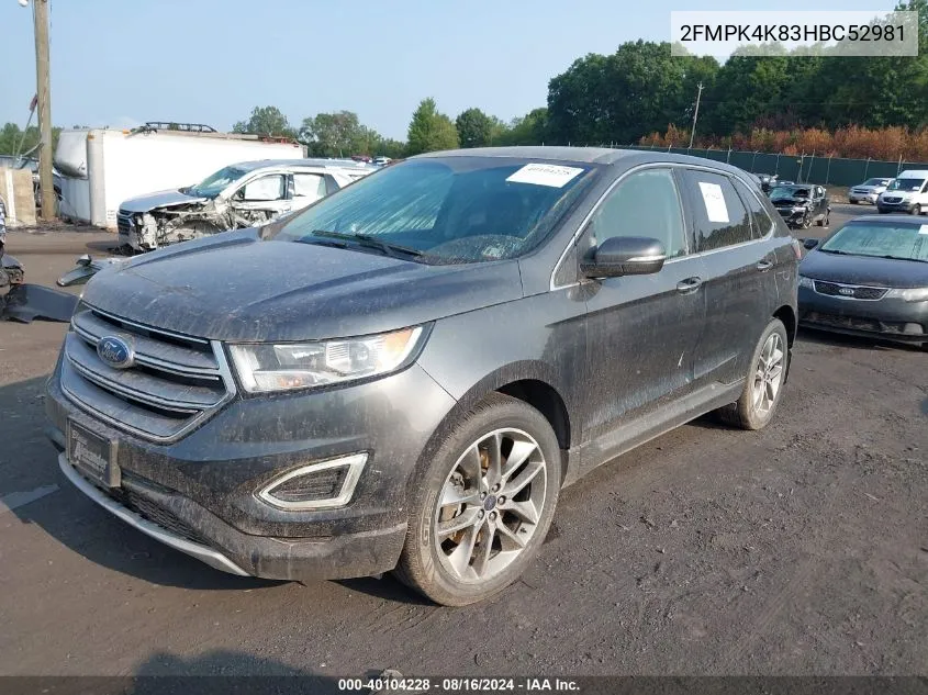 2FMPK4K83HBC52981 2017 Ford Edge Titanium