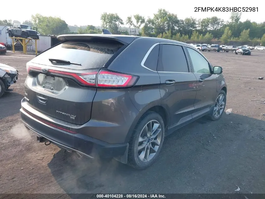 2FMPK4K83HBC52981 2017 Ford Edge Titanium