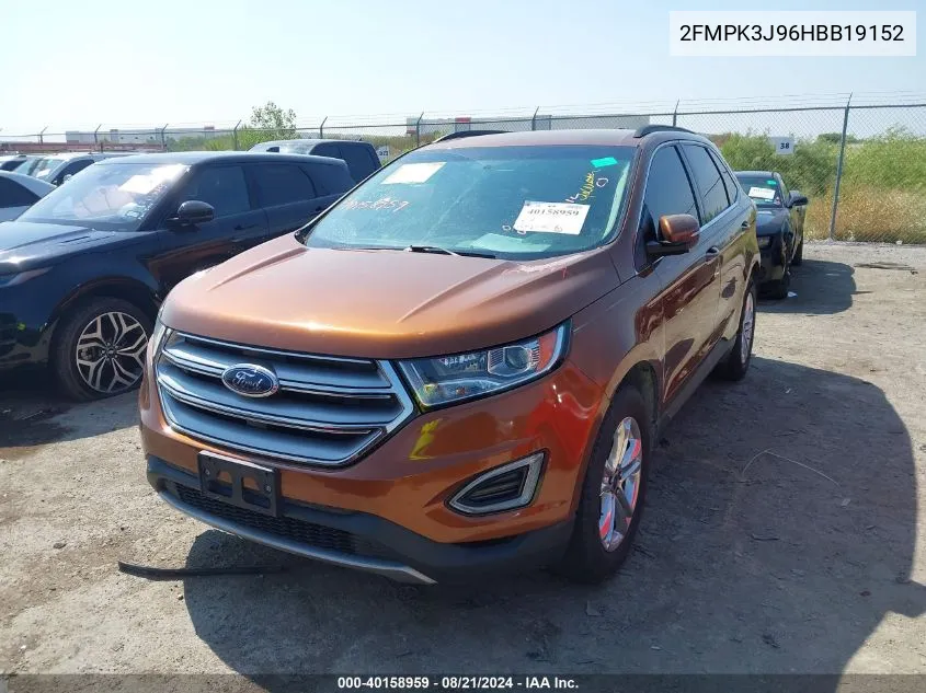 2017 Ford Edge Sel VIN: 2FMPK3J96HBB19152 Lot: 40158959