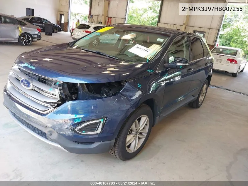 2017 Ford Edge Sel VIN: 2FMPK3J97HBC07255 Lot: 40167793