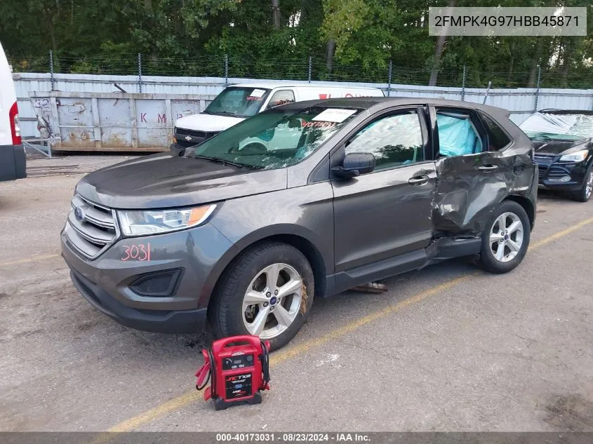 2017 Ford Edge Se VIN: 2FMPK4G97HBB45871 Lot: 40173031