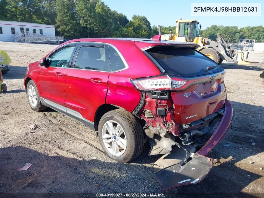 2017 Ford Edge Sel VIN: 2FMPK4J98HBB12631 Lot: 40199927