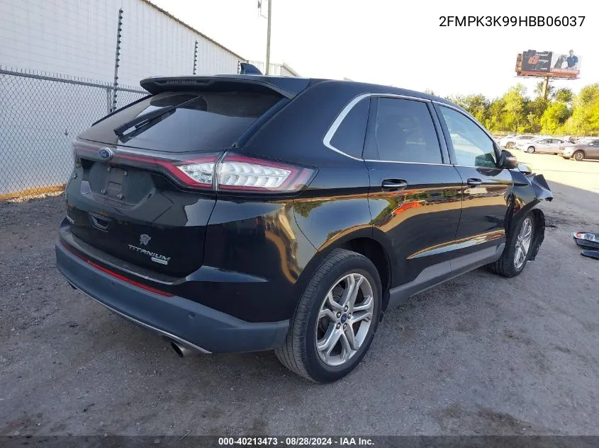 2017 Ford Edge Titanium VIN: 2FMPK3K99HBB06037 Lot: 40213473