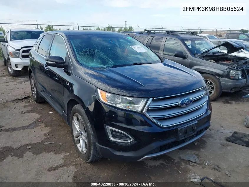 2017 Ford Edge Titanium VIN: 2FMPK3K98HBB05624 Lot: 40228833