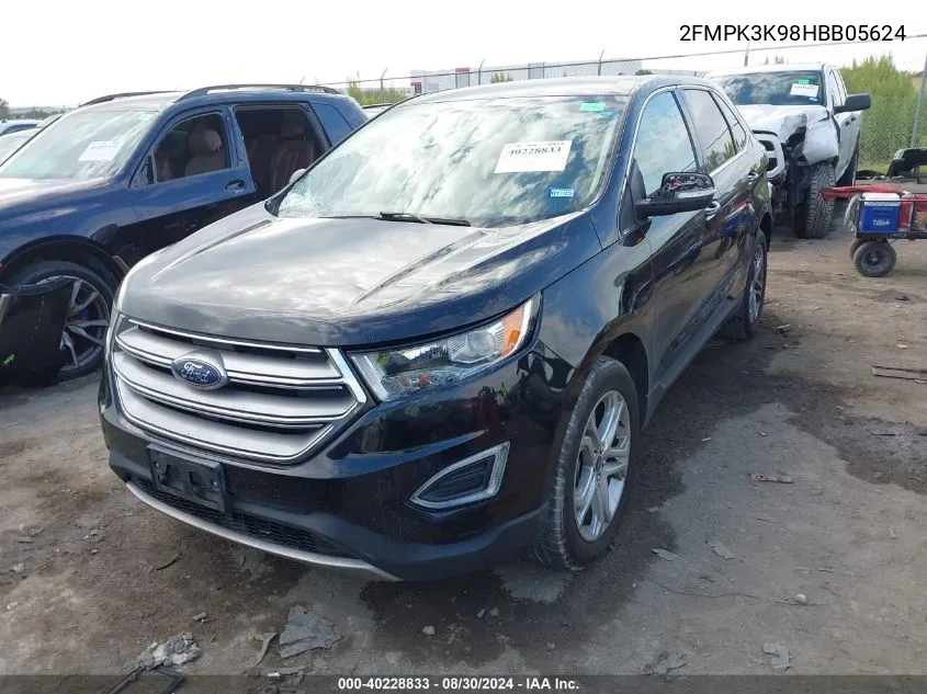 2017 Ford Edge Titanium VIN: 2FMPK3K98HBB05624 Lot: 40228833