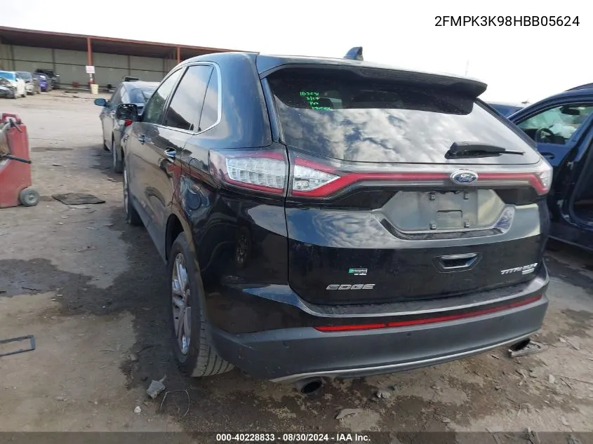 2017 Ford Edge Titanium VIN: 2FMPK3K98HBB05624 Lot: 40228833