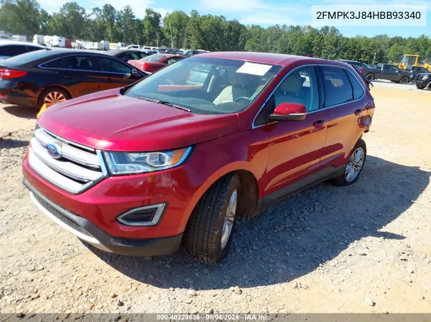 2017 Ford Edge Sel VIN: 2FMPK3J84HBB93340 Lot: 40229534