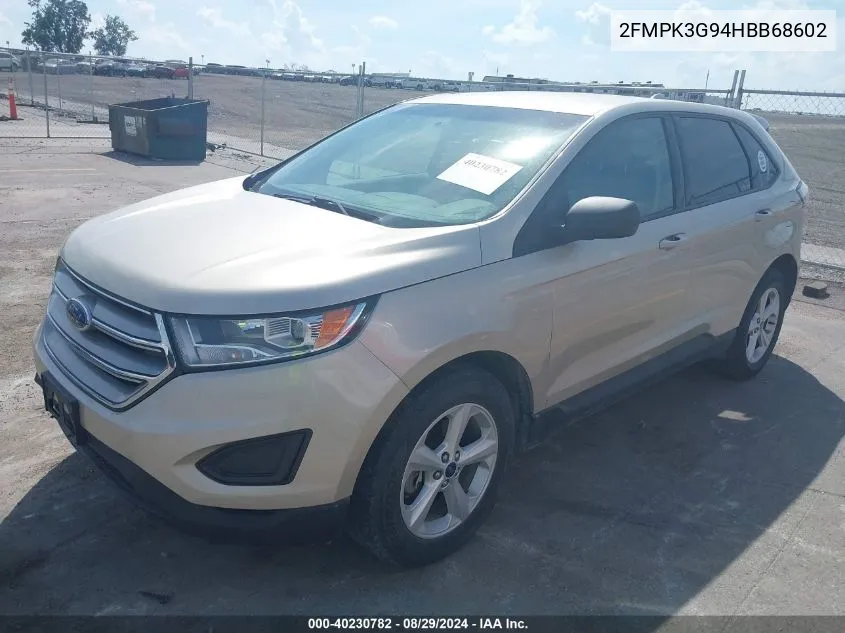 2017 Ford Edge Se VIN: 2FMPK3G94HBB68602 Lot: 40230782