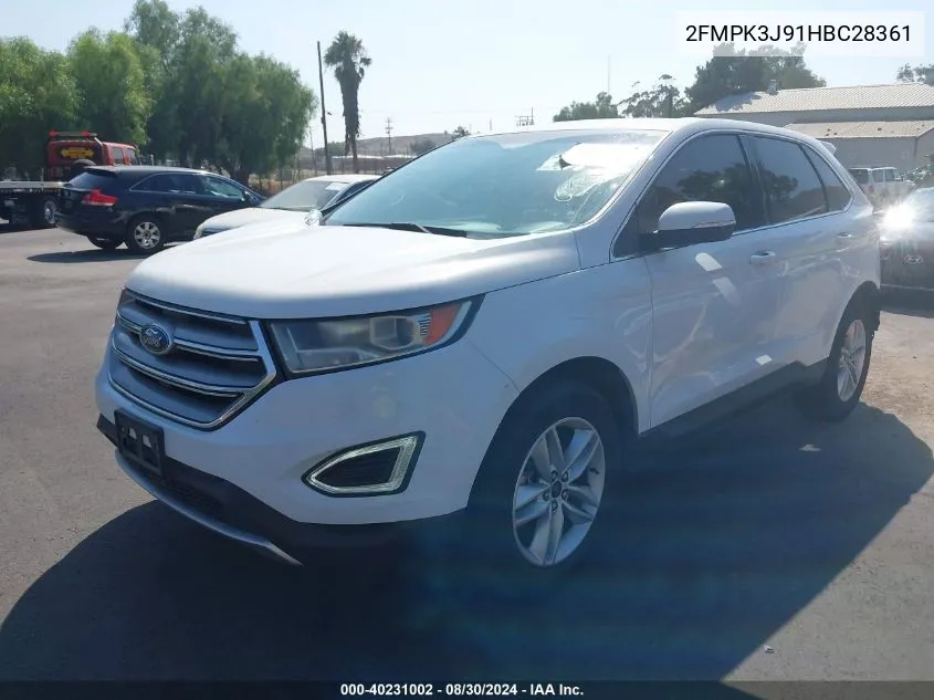 2017 Ford Edge Sel VIN: 2FMPK3J91HBC28361 Lot: 40231002