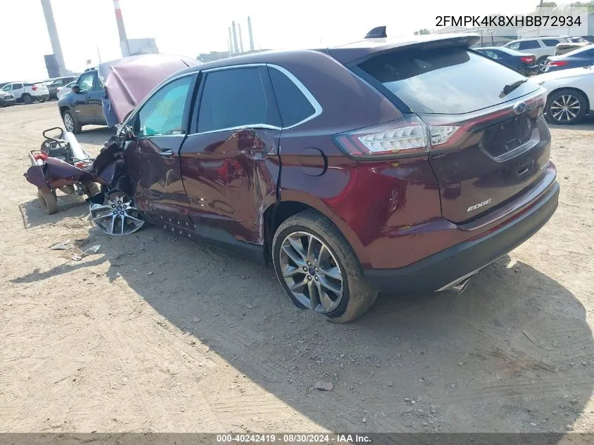 2FMPK4K8XHBB72934 2017 Ford Edge Titanium