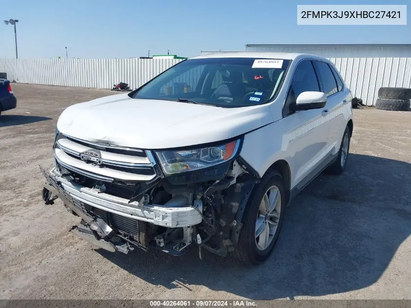 2017 Ford Edge Sel VIN: 2FMPK3J9XHBC27421 Lot: 40264061