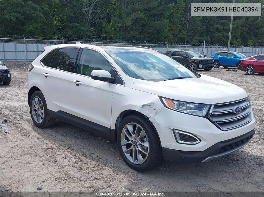 2017 Ford Edge Titanium VIN: 2FMPK3K91HBC40394 Lot: 40269312