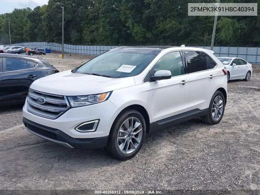 2017 Ford Edge Titanium VIN: 2FMPK3K91HBC40394 Lot: 40269312