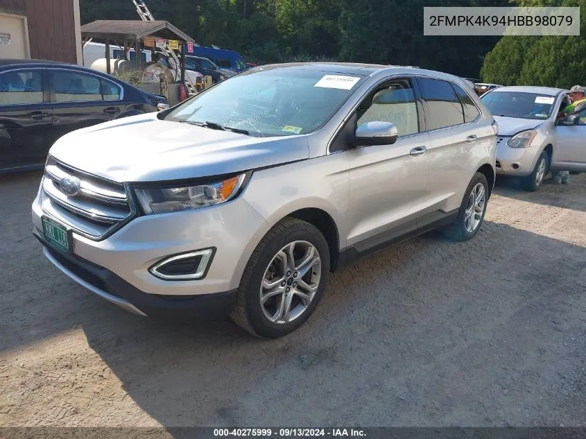 2017 Ford Edge Titanium VIN: 2FMPK4K94HBB98079 Lot: 40275999