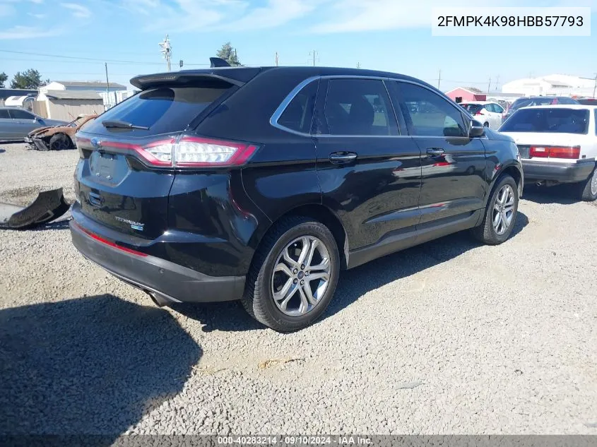 2017 Ford Edge Titanium VIN: 2FMPK4K98HBB57793 Lot: 40283214