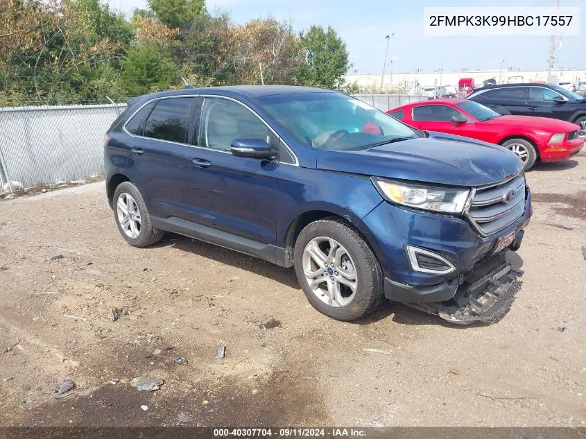 2017 Ford Edge Titanium VIN: 2FMPK3K99HBC17557 Lot: 40307704