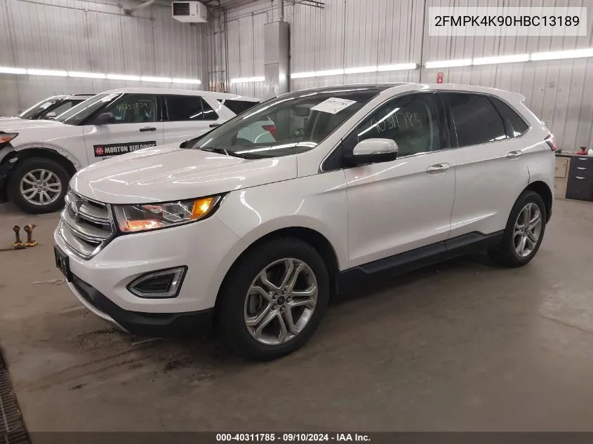 2017 Ford Edge Titanium VIN: 2FMPK4K90HBC13189 Lot: 40311785