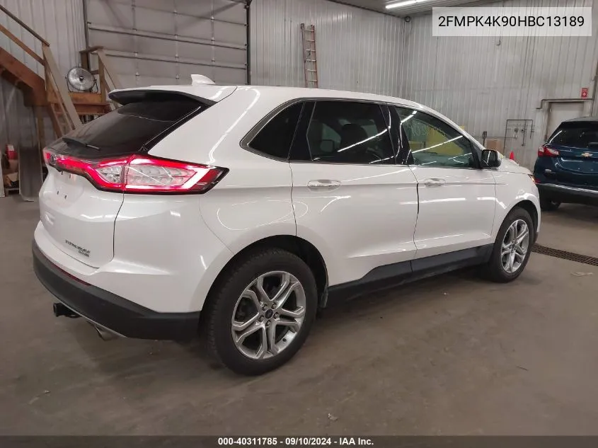 2017 Ford Edge Titanium VIN: 2FMPK4K90HBC13189 Lot: 40311785