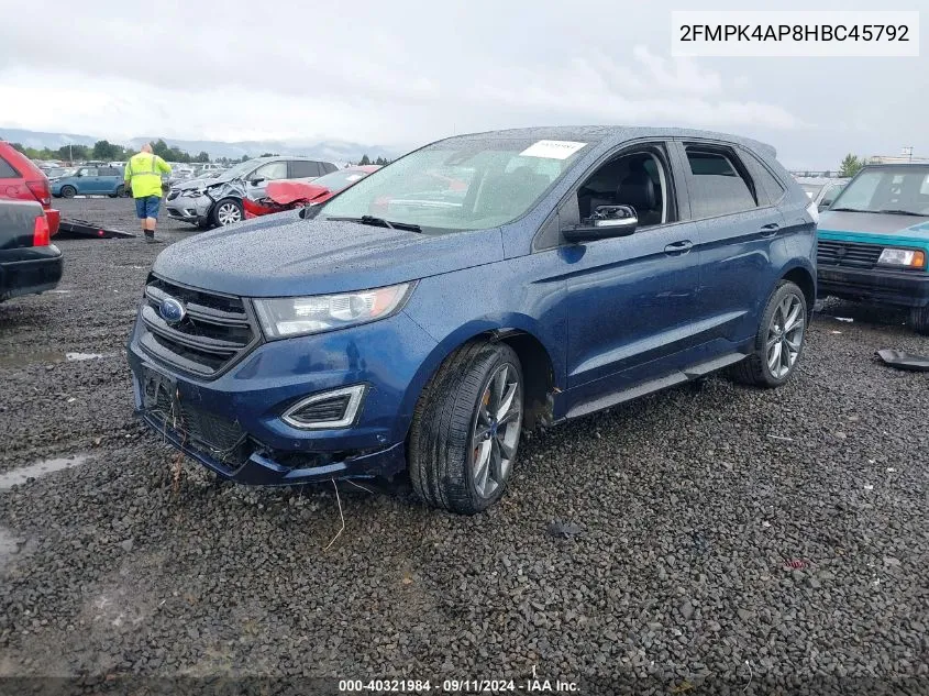 2FMPK4AP8HBC45792 2017 Ford Edge Sport